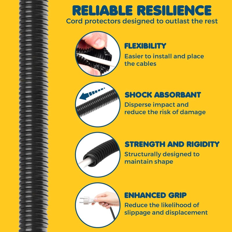 SunGrow Dog and Cat Cord Protector, 0.25 Inch Opening Diameter, Dog, Cat, Ferret Cord Protector from Wire Chew, Cable Protector Tubing, Stop Chewing Cable Management Sleeve, 20 Feet - Image 5